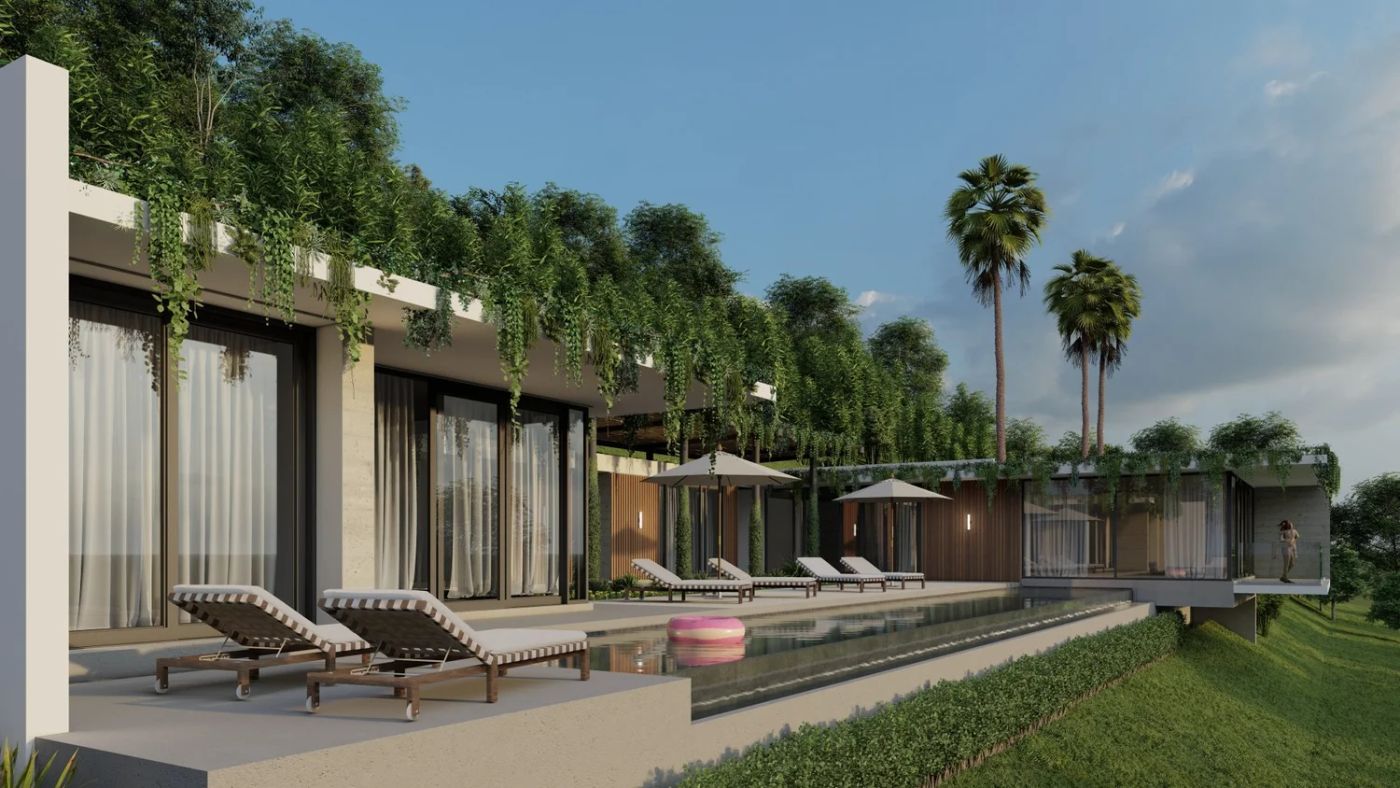 Aguila luxury home with swimming pool and palm trees