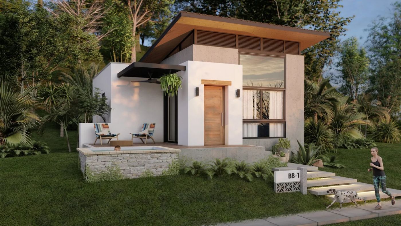 Eufonia home exterior with landscaped front yard