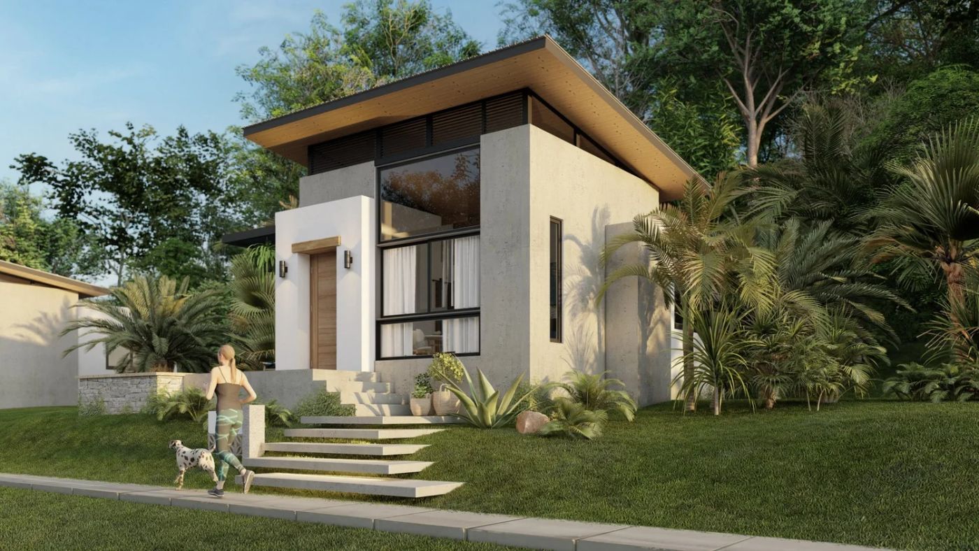 Eufonia white exterior with large windows