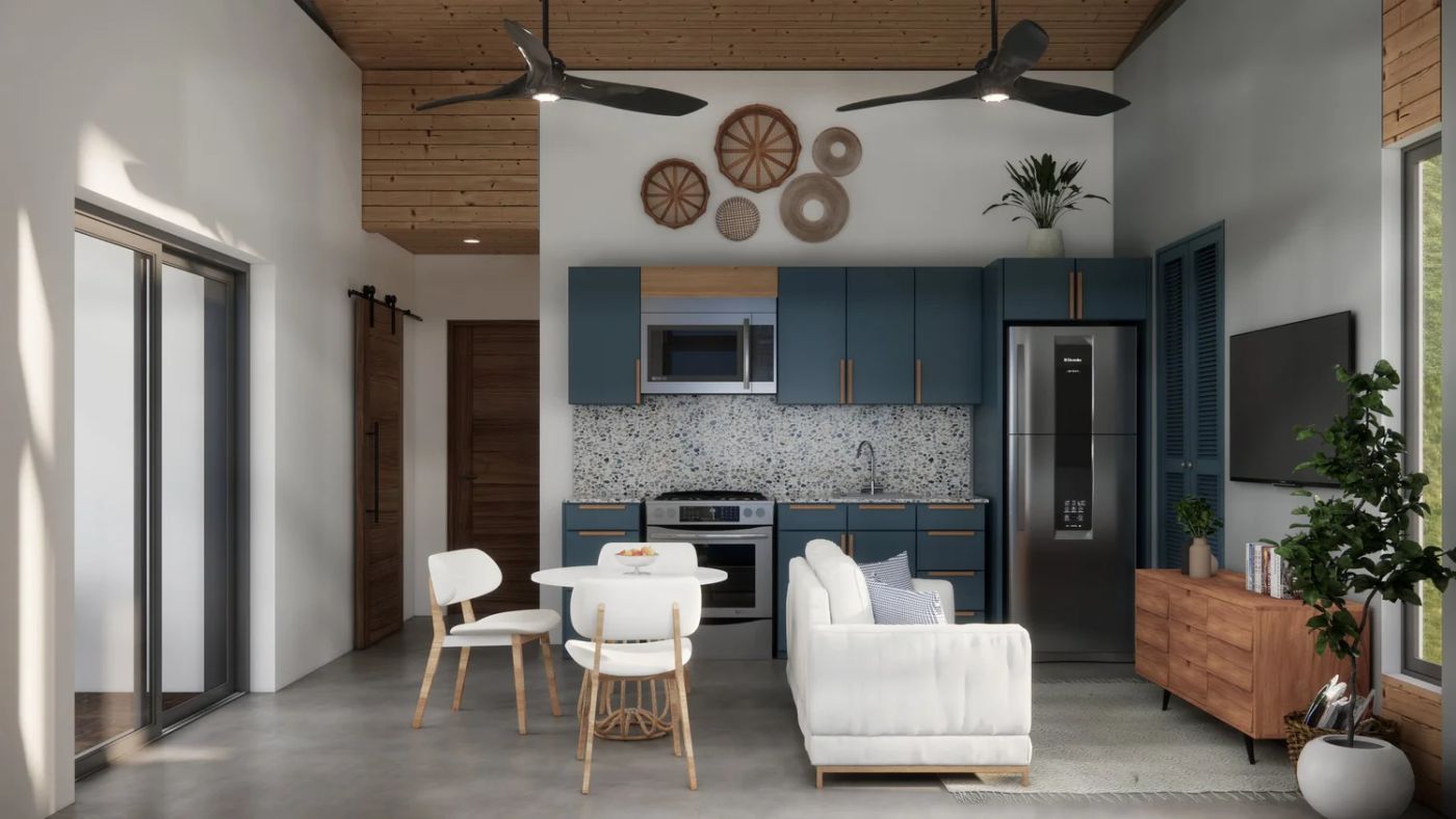 Eufonia open kitchen and dining area