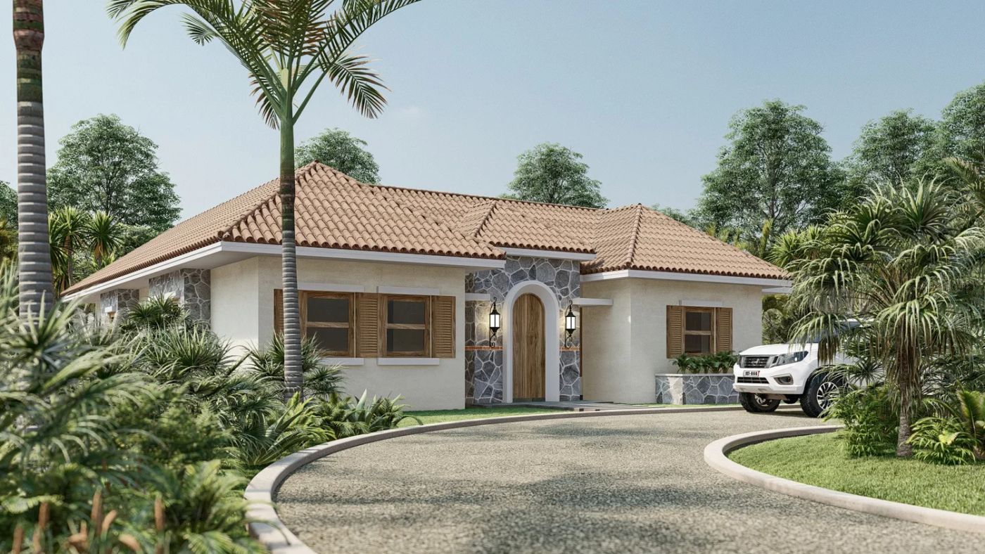 Jacana home with terracotta tile roof and curved driveway