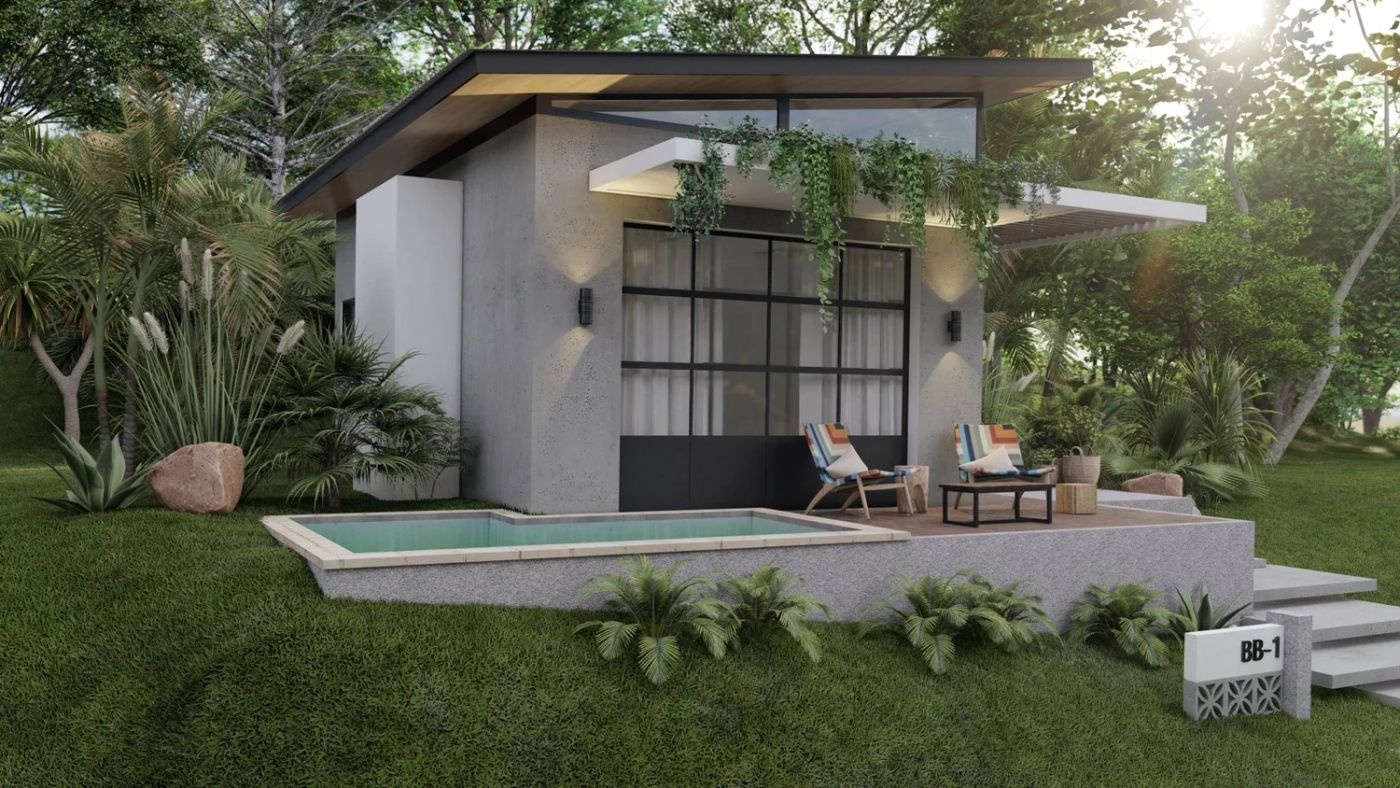 Sapayoa patio with seating and a pool