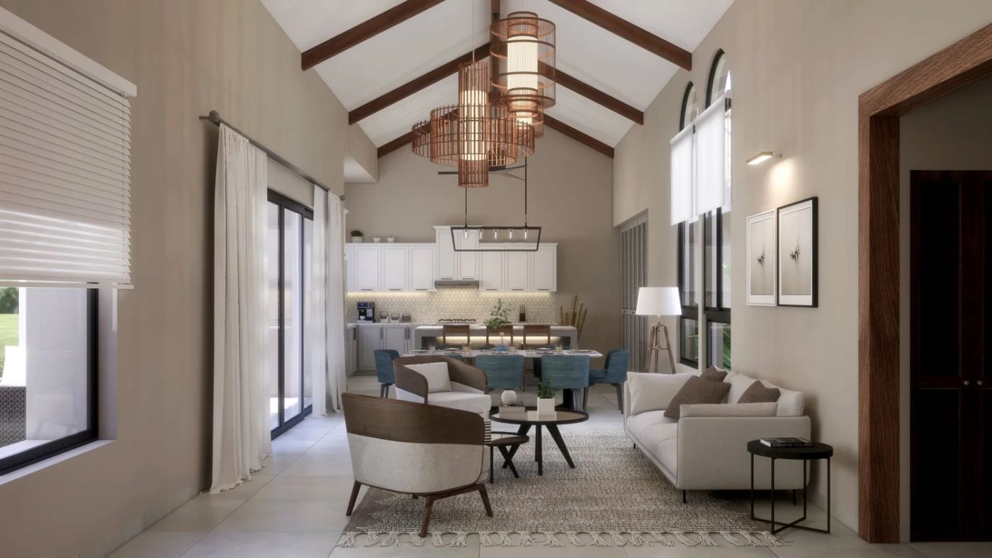 Toucan living room and kitchen